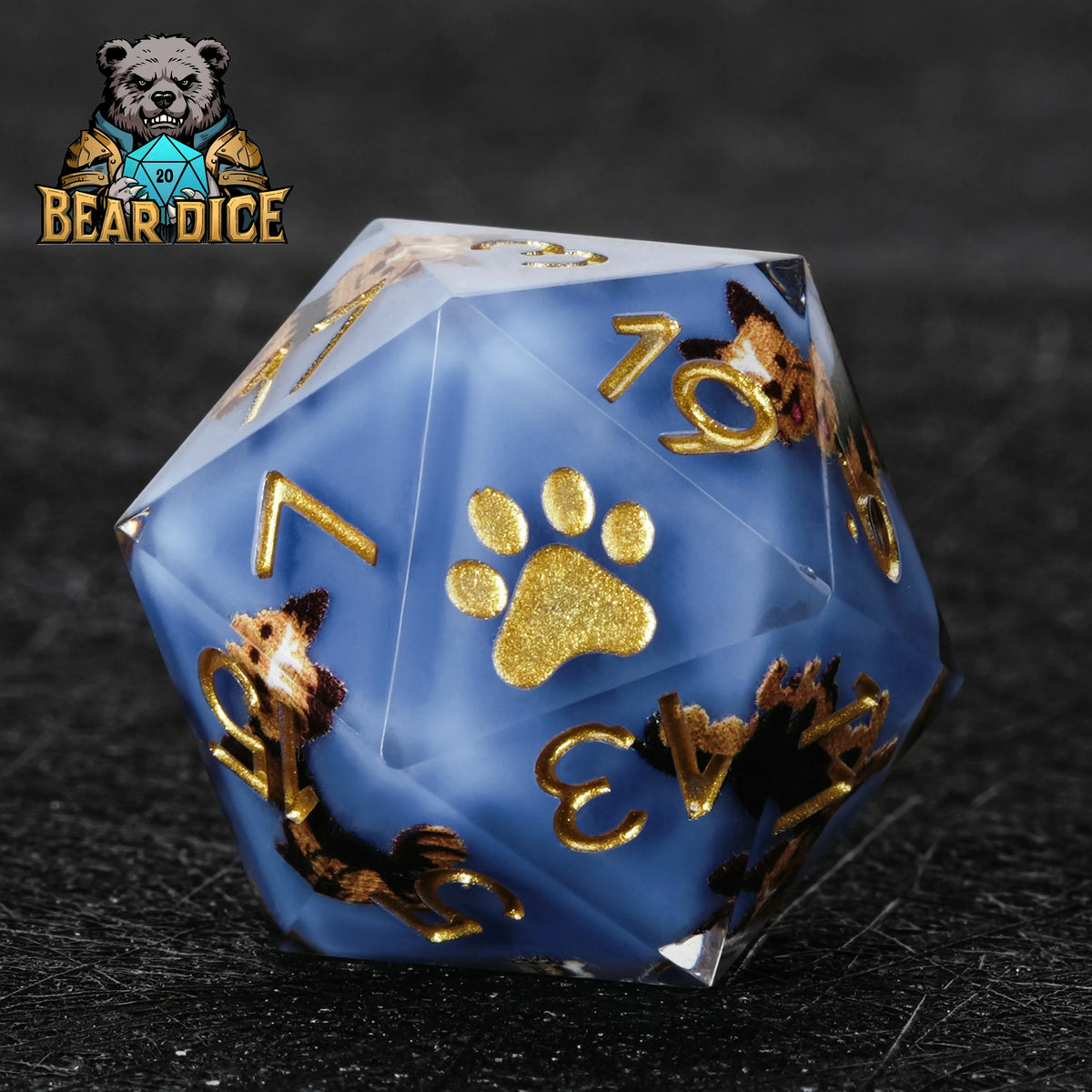 Dog Resin D20 Dice Set – Yorkshire Terrier – alternate product view