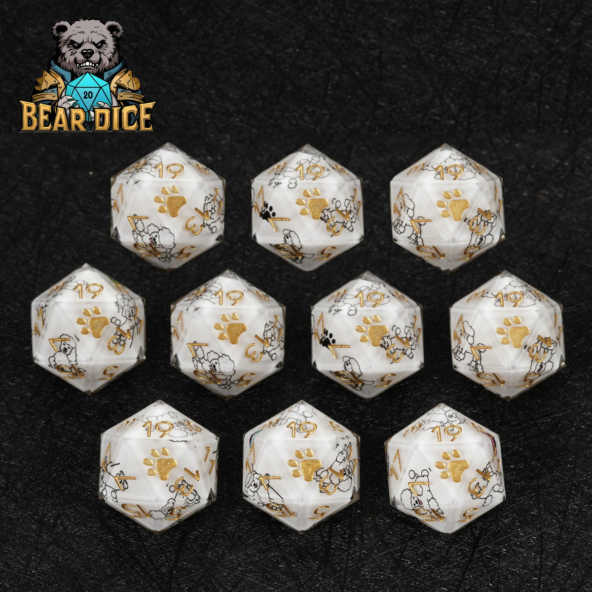 Dog Resin D20 Die