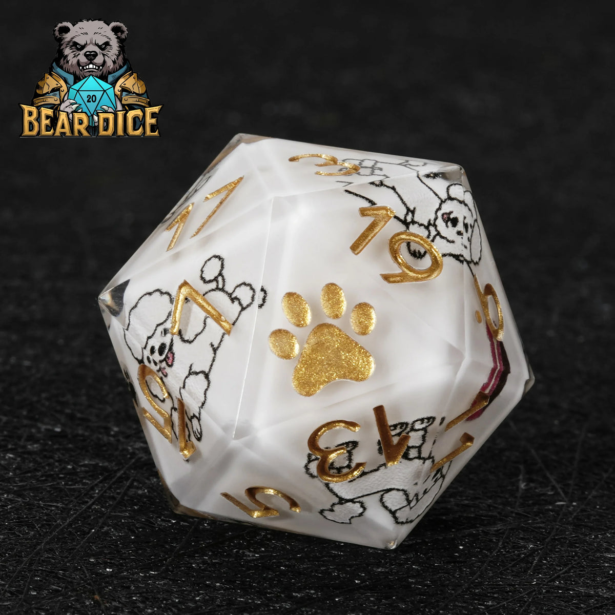Dog Resin D20 Die – alternate product view