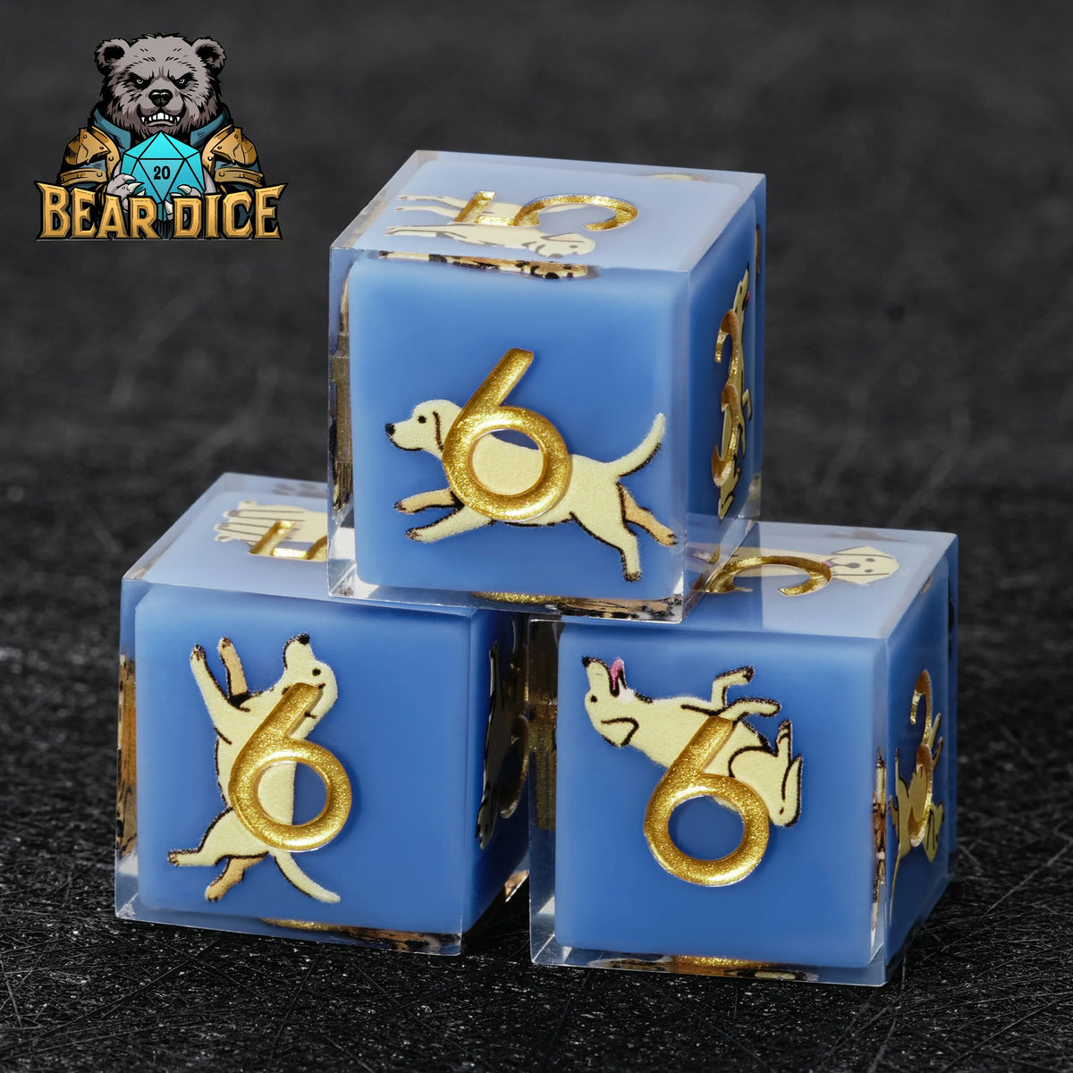 Dog Resin D6 Dice Set – Labrador – alternate product view