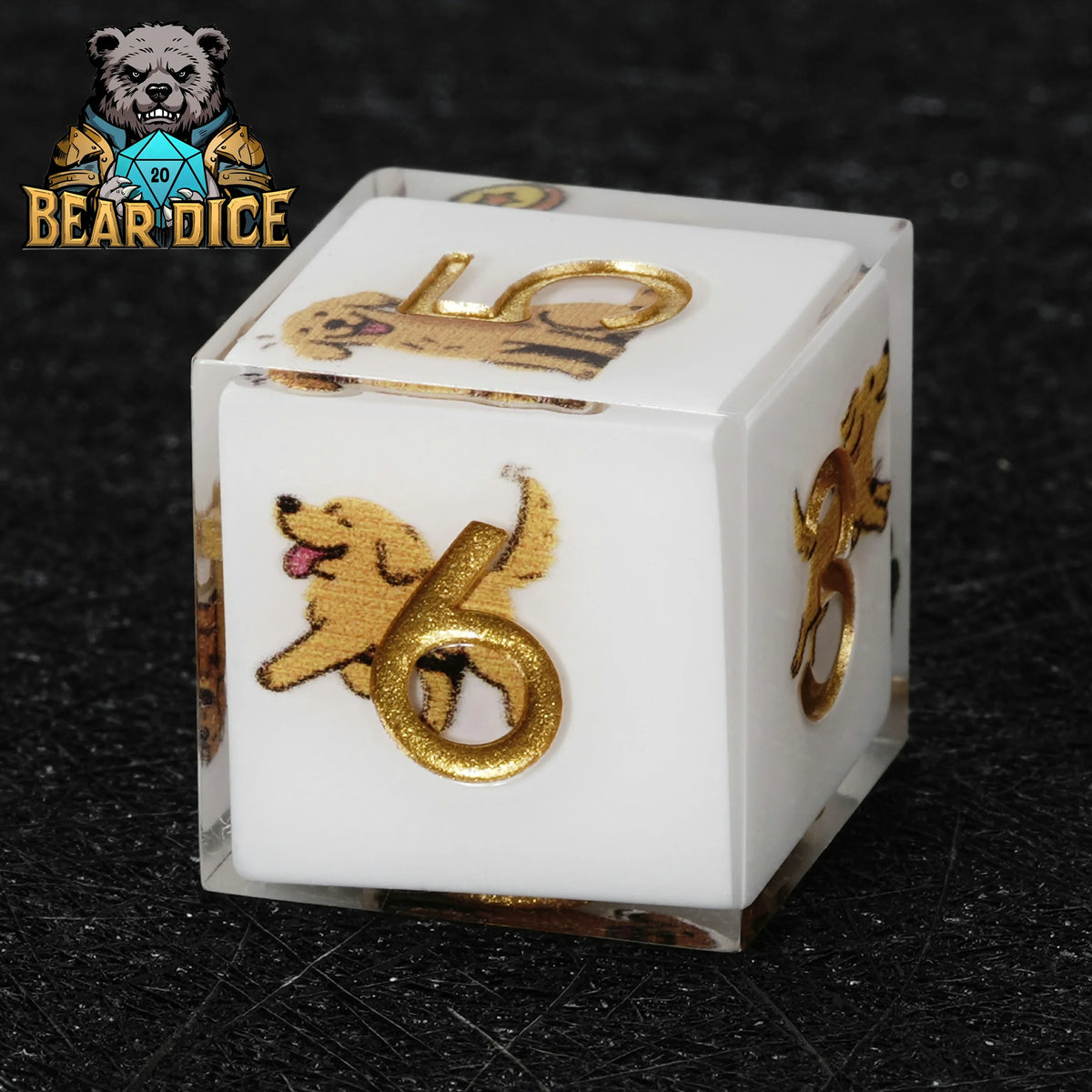 Dog Resin D6 Dice Set – Retriever – alternate product view