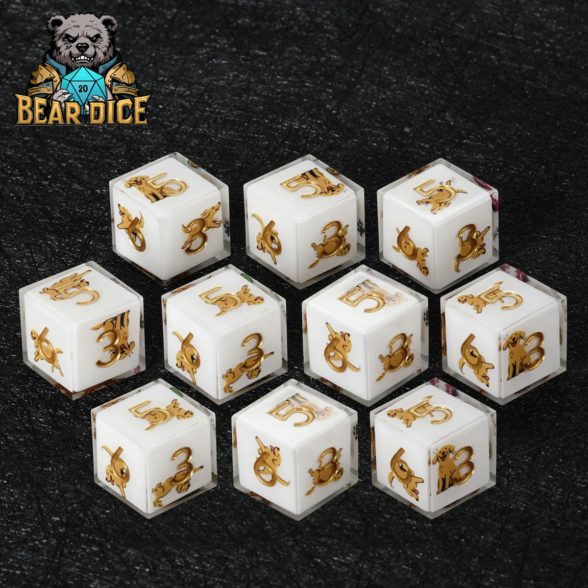 Dog Resin D6 Dice Set – Retriever – alternate product view