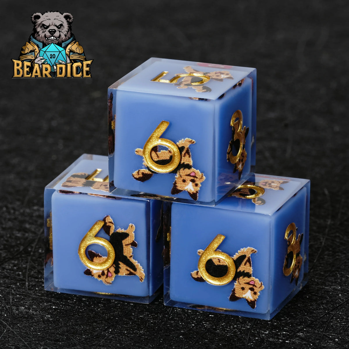 Dog Resin D6 Dice – Yorkshire Terrier – alternate product view