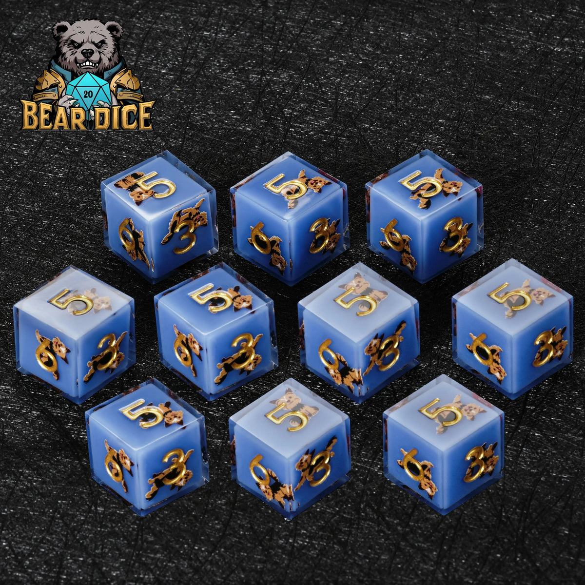 Dog Resin D6 Dice – Yorkshire Terrier – alternate product view