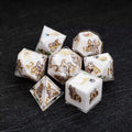 Dog Resin DND Dice Set – French Bulldog – Kickstarter Dice – Sharp-Edged White Resin Bulldog DND Dice Set