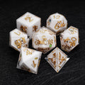 Dog Resin DND Dice Set – Shiba Inu – Kickstarter Dice – Sharp-Edged White Resin Shiba Inu DND Dice Set
