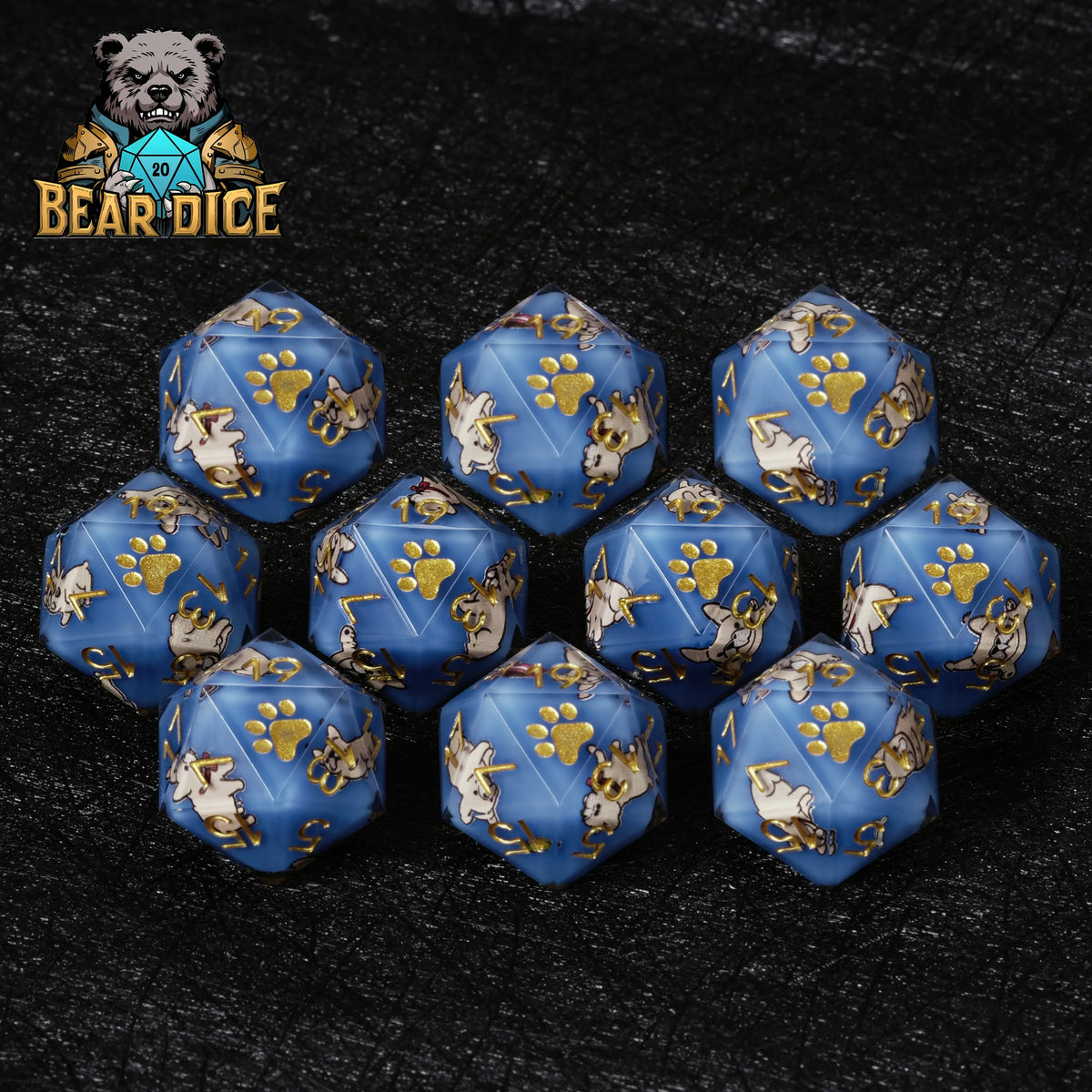 Dog Resin Sharp Edge Dice Set – alternate product view