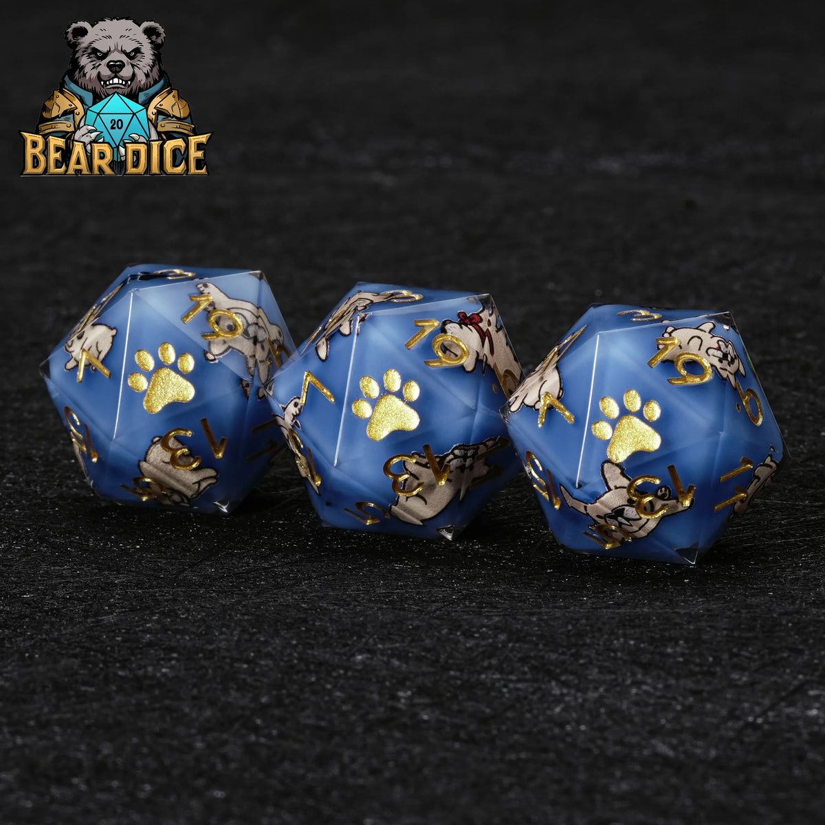 Dog Resin Sharp Edge Dice Set – alternate product view