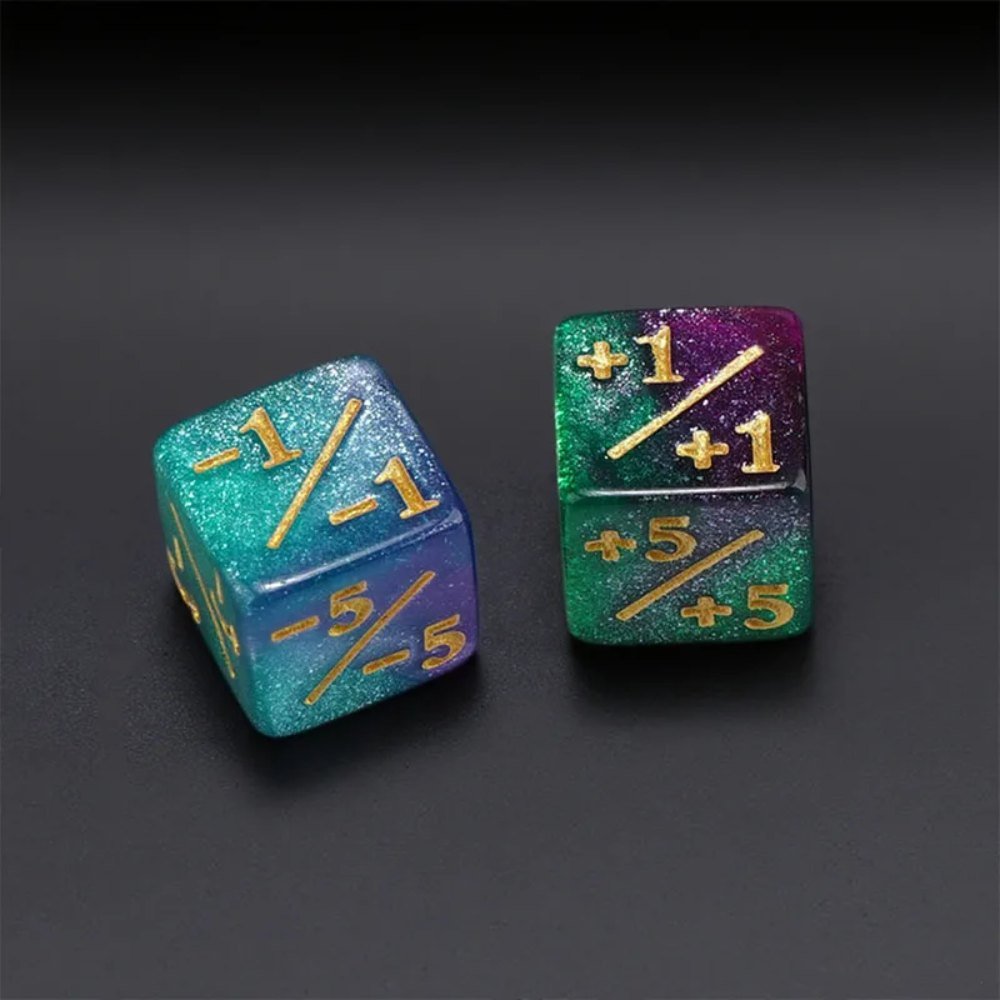 Double Sided Acrylic DND Dice – 16mm Counting Dice | +1/ - 1 Double - Sided Six - Sided Dice | MTG Magic Counter