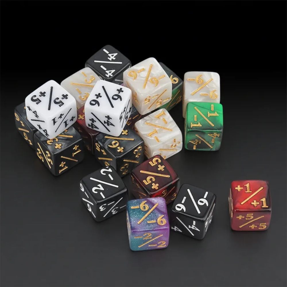 Double Sided Acrylic DND Dice – 16mm Counting Dice | +1/ - 1 Double - Sided Six - Sided Dice | MTG Magic Counter