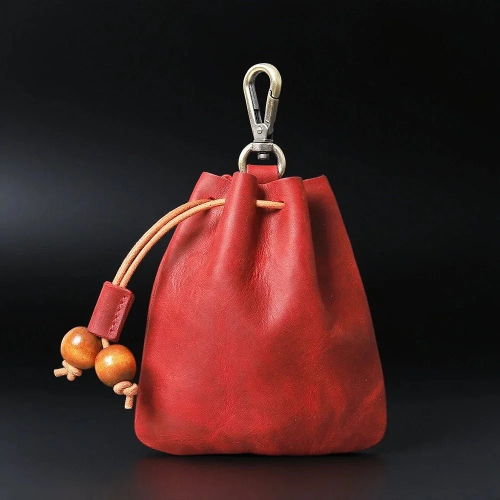 Dragon Dice Box – Leather – DND Dice Storage Bag in Vintage Cowhide Leather | Dungeons & Dragons Dice Bag