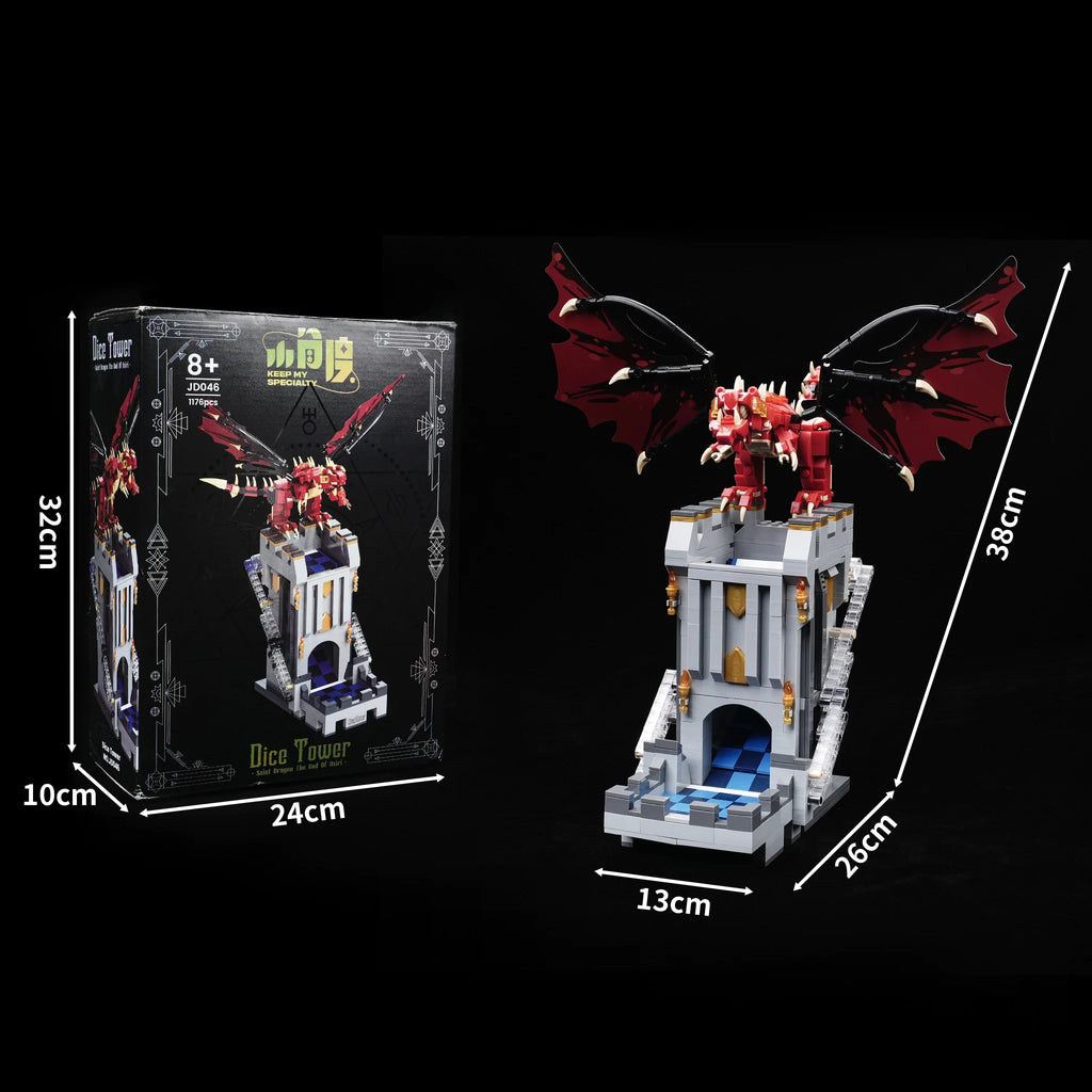 Dragon Dice Tower – Building Block – The dragon-themed dice tower plastic building block set (DND dice rolling