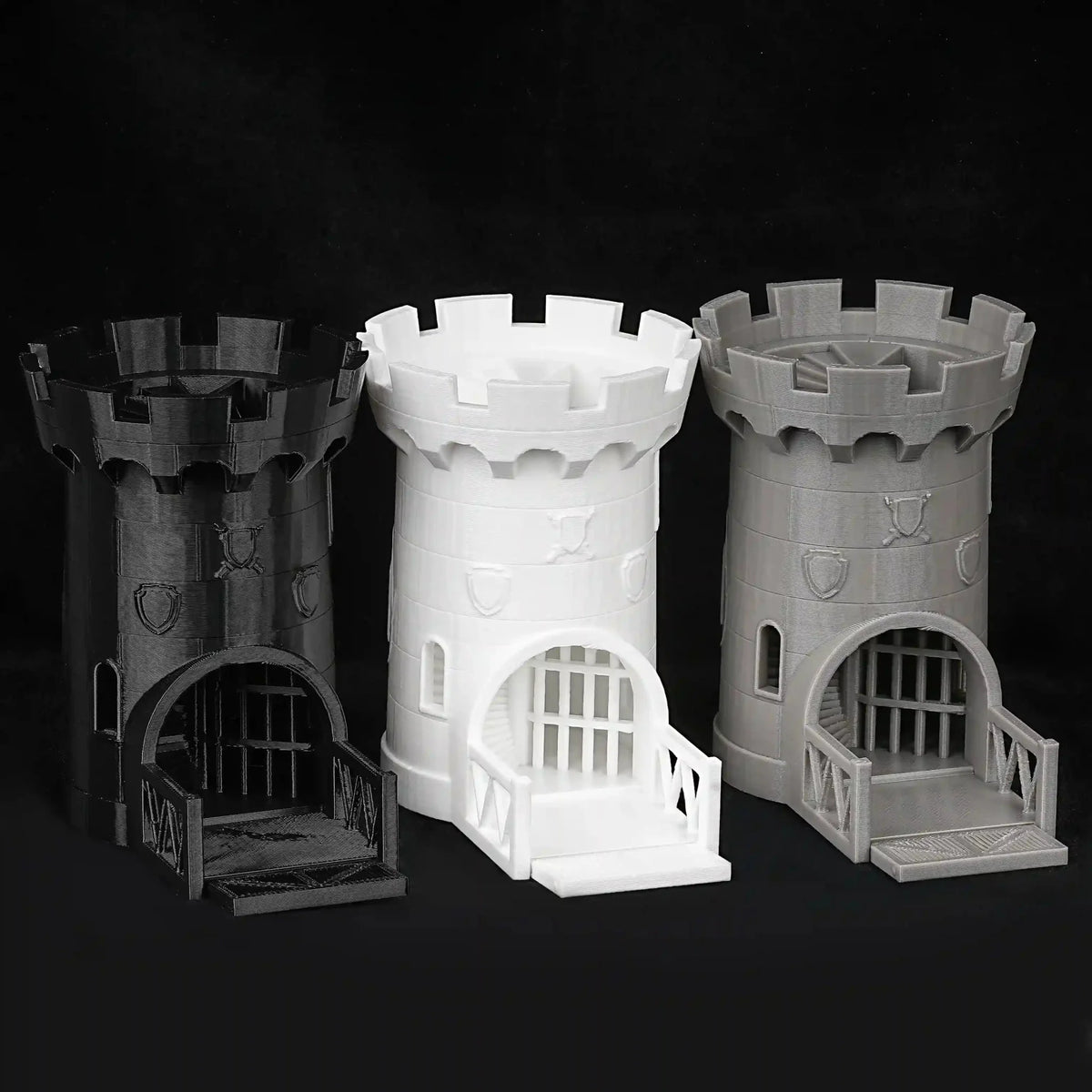 Dragon Dice Tower – Castle – 3D Printed Dungeons & Dragons Medieval Castle Dice Tower, Available in Black, White, and