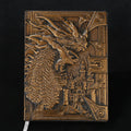 Dragon D&D Campaign Journal – Leather Cover – Dungeon Master Grimoire - 3D Embossed Dragon Faux Leather D&D Journal