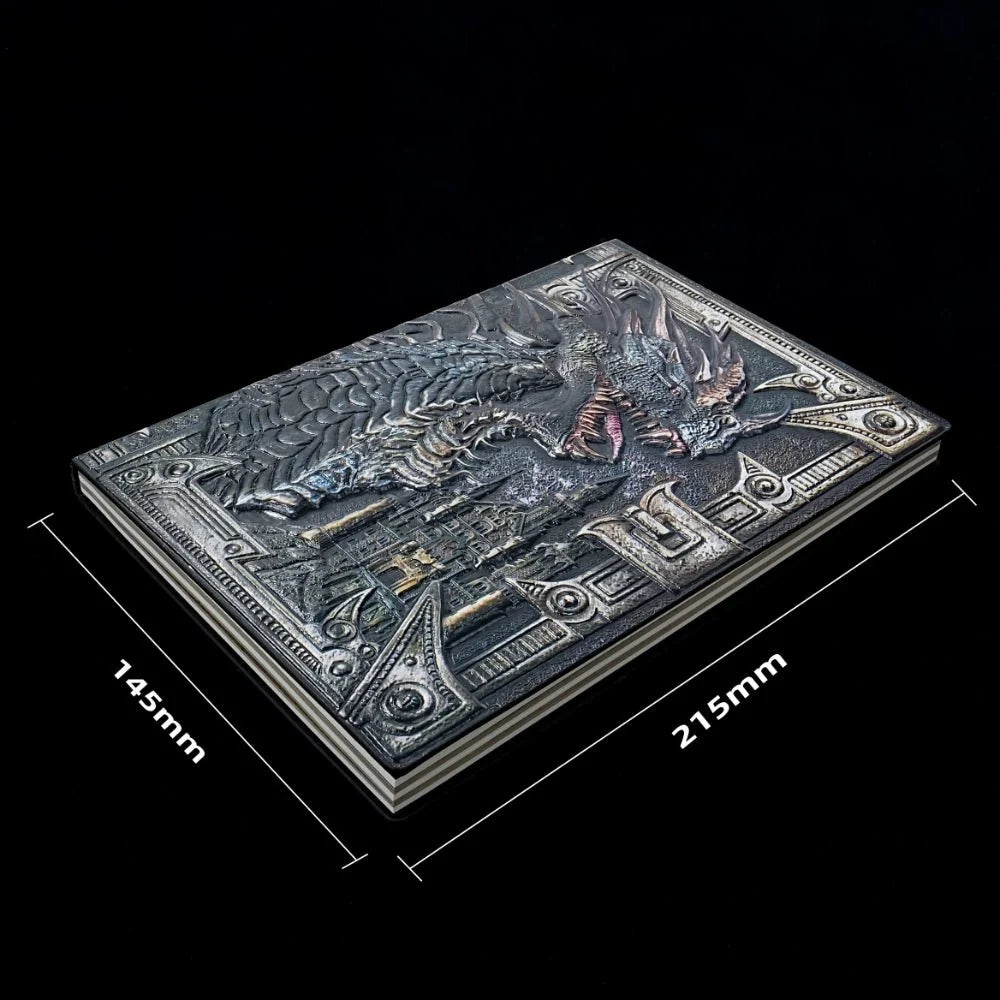 Dragon D&D Campaign Journal – Leather Cover – Dungeon Master Grimoire - 3D Embossed Dragon Faux Leather D&D Journal