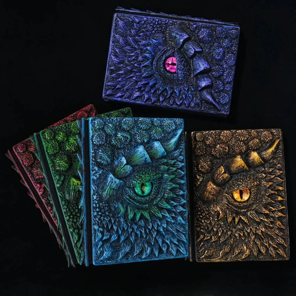Dragon DND Dice – 3D Embossed DND Dragon Theme Retro DM Diary