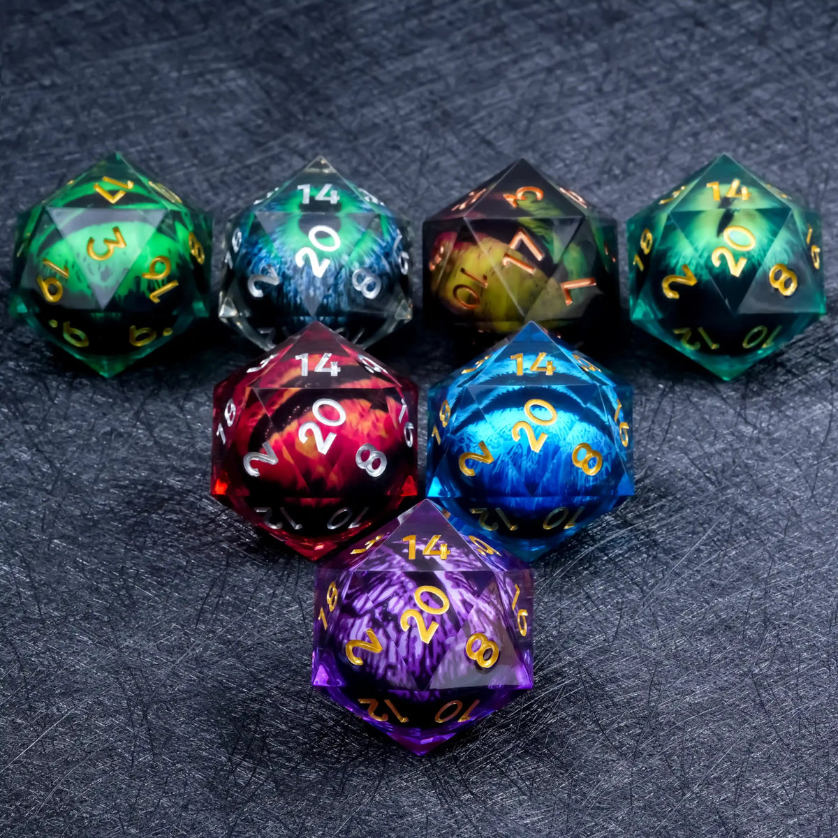 Dragon Liquid Core Dice Set – Giant Longan – 55mm Giant D20 Dice Resin Liquid Core Dragon Eye RPG Dice