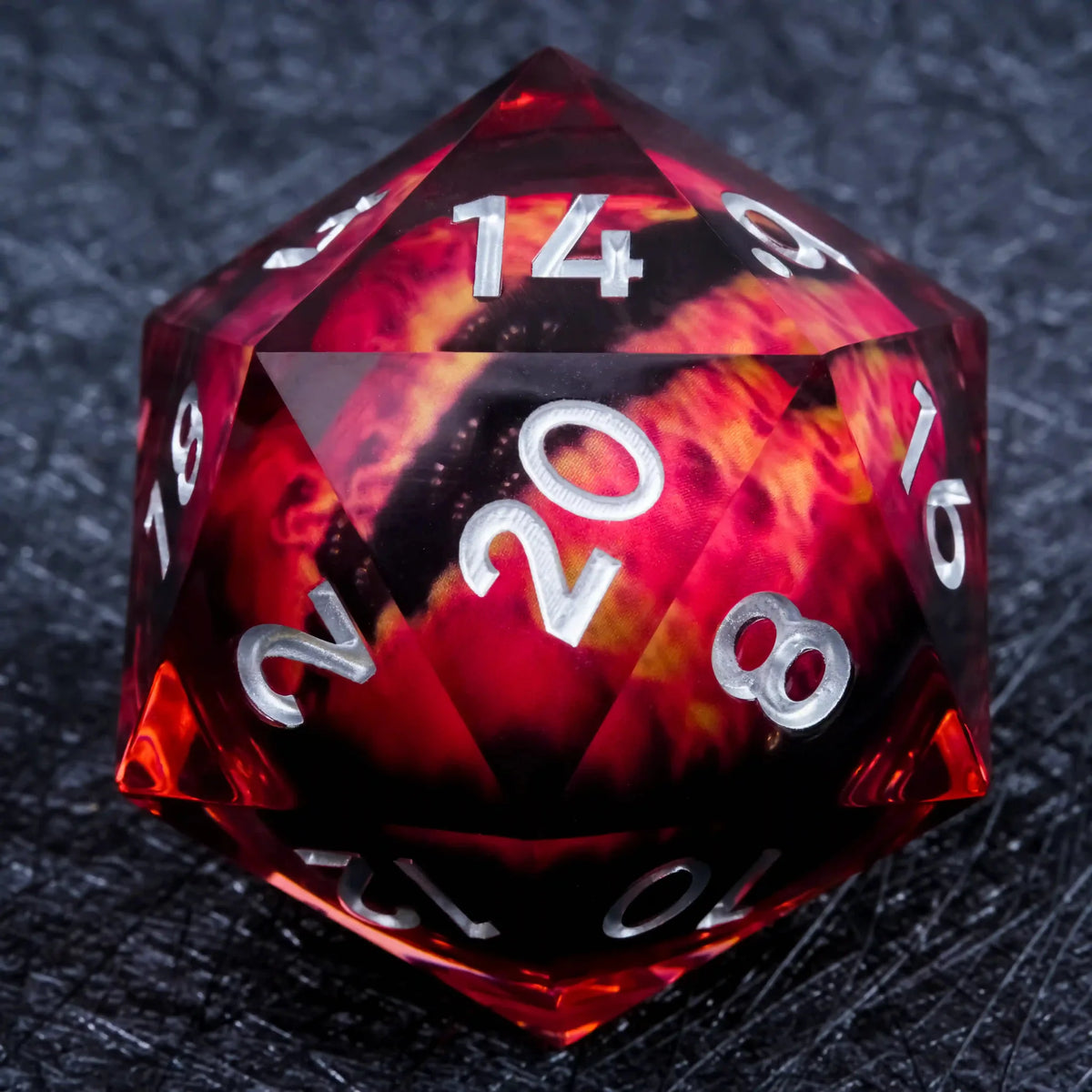 Dragon Liquid Core Dice Set – Giant Longan – 55mm Giant D20 Dice Resin Liquid Core Dragon Eye RPG Dice