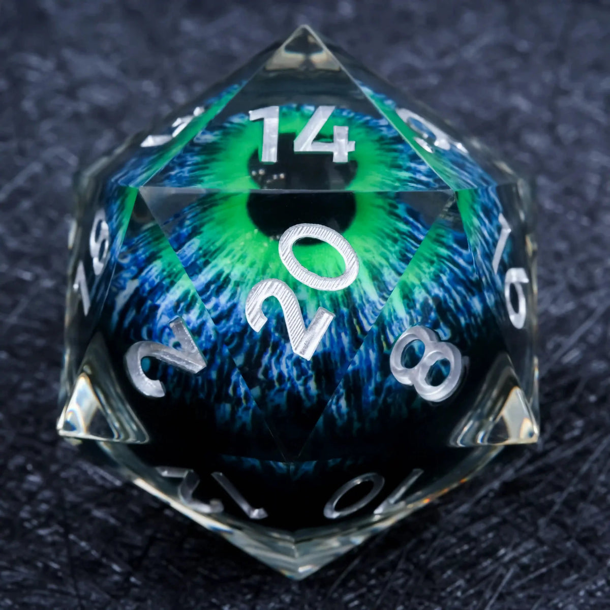Dragon Liquid Core Dice Set – Giant Longan – 55mm Giant D20 Dice Resin Liquid Core Dragon Eye RPG Dice