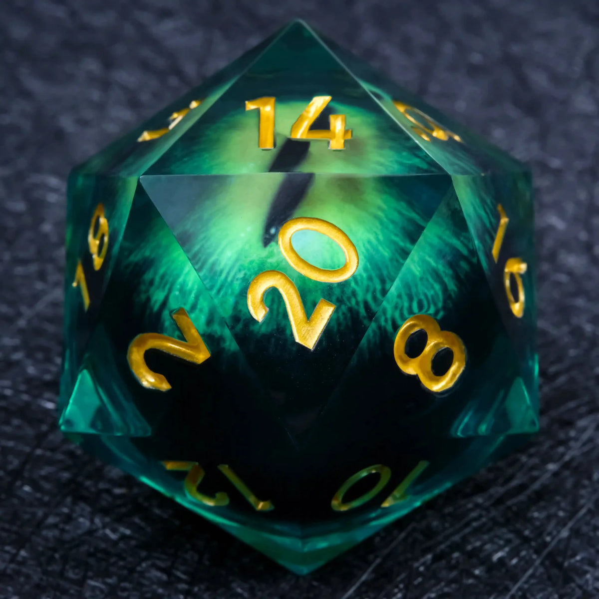 Dragon Liquid Core Dice Set – Giant Longan – 55mm Giant D20 Dice Resin Liquid Core Dragon Eye RPG Dice