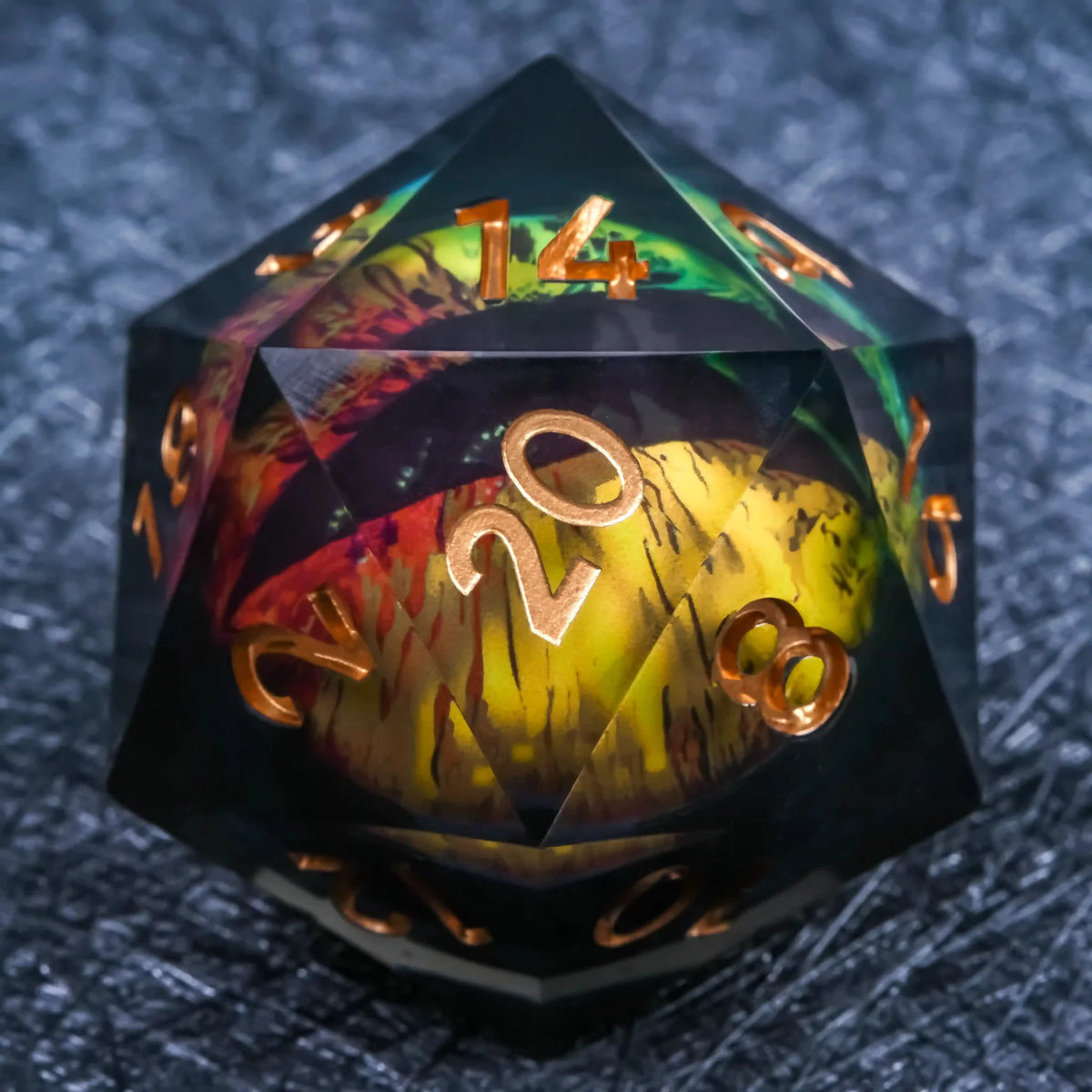Dragon Liquid Core Dice Set – Giant Longan – 55mm Giant D20 Dice Resin Liquid Core Dragon Eye RPG Dice