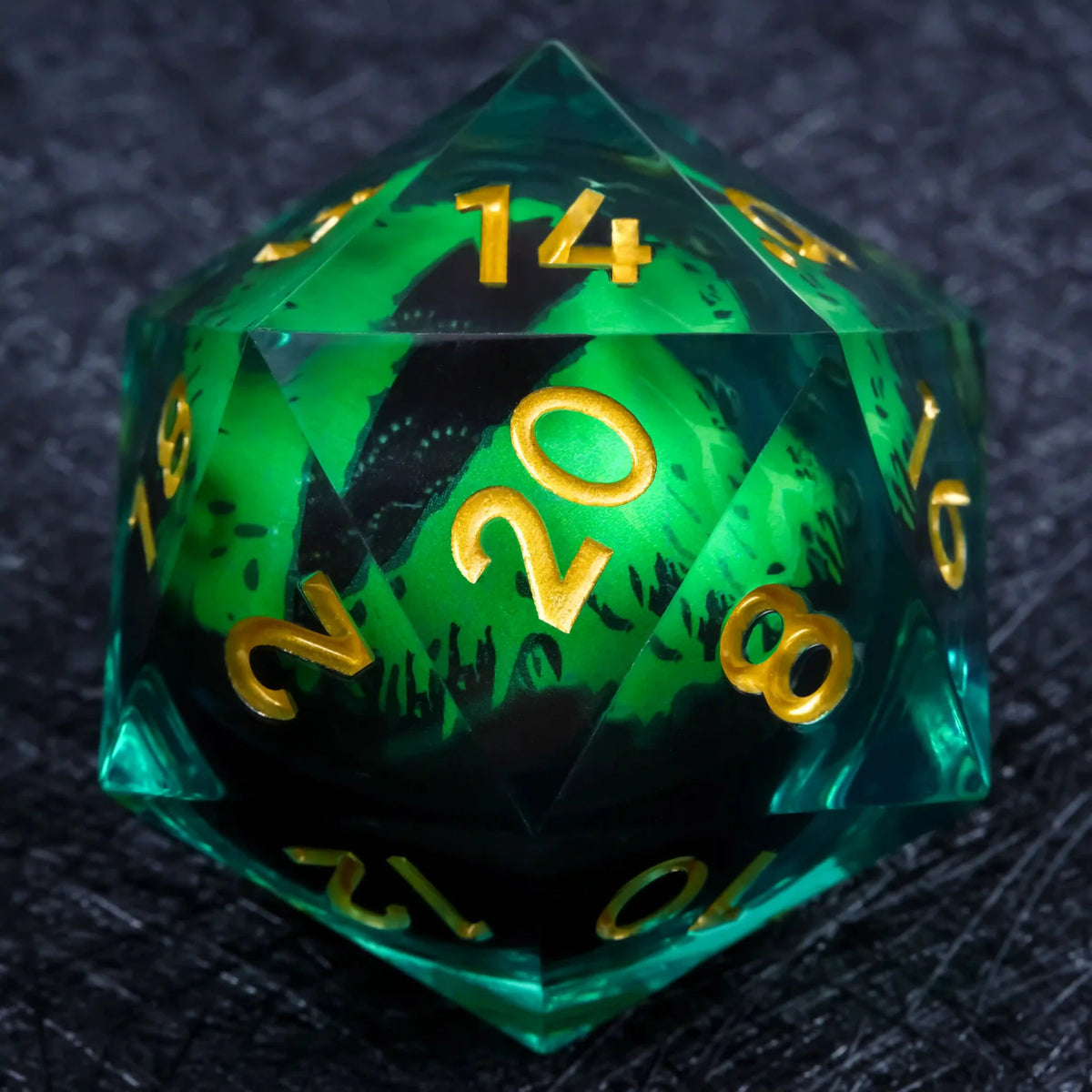 Dragon Liquid Core Dice Set – Giant Longan – 55mm Giant D20 Dice Resin Liquid Core Dragon Eye RPG Dice
