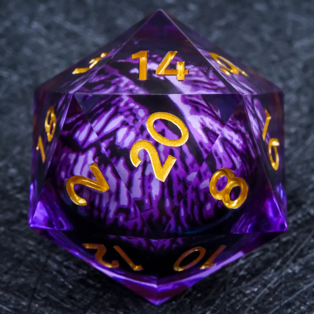 Dragon Liquid Core Dice Set – Giant Longan – 55mm Giant D20 Dice Resin Liquid Core Dragon Eye RPG Dice