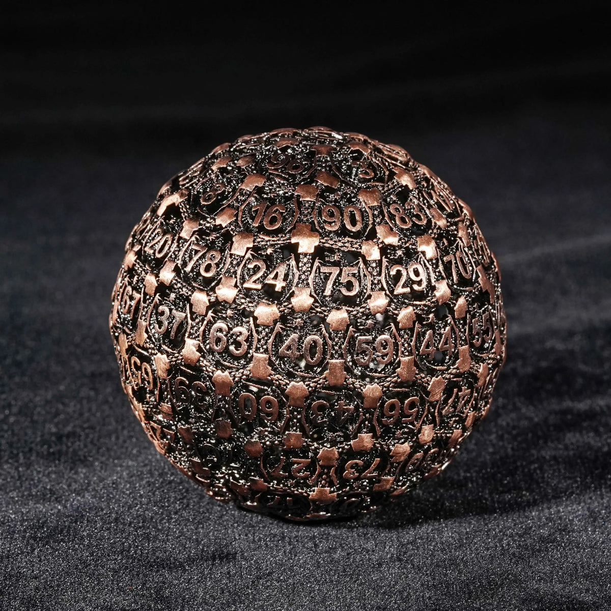 Dragon Metal D100 Dice – Versatile Ball – 50mm vintage copper-colored 3D metal dragon hollow D100 dice, fine