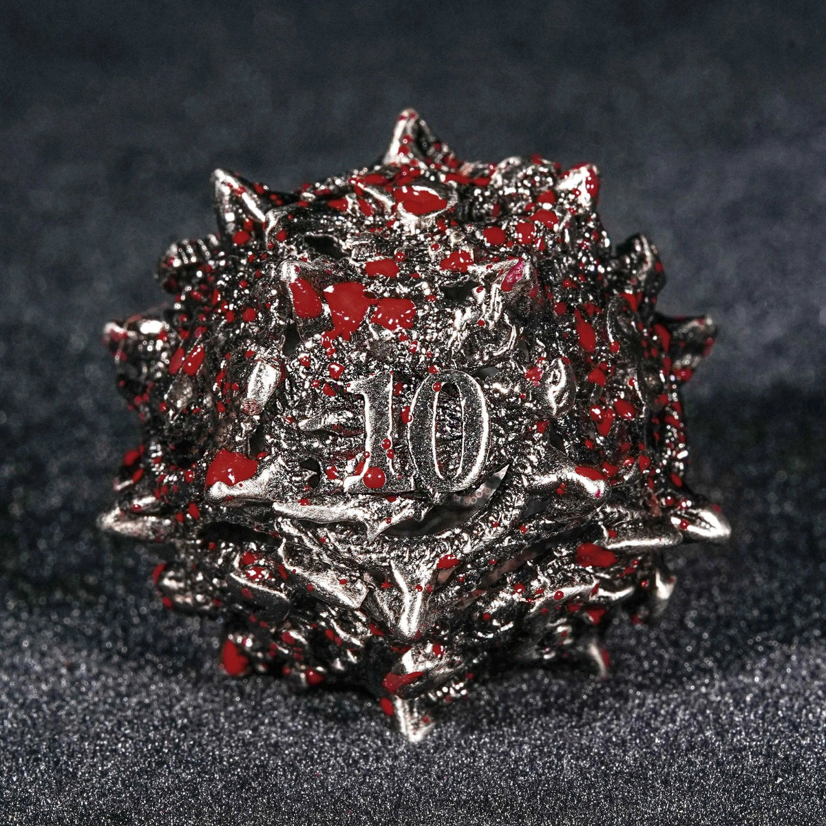 Dragon Metal DND Dice Set – Blood Head – Irregular cool polyhedron dice: Blood Dragon Head Metal Hollow DND D12 Dice