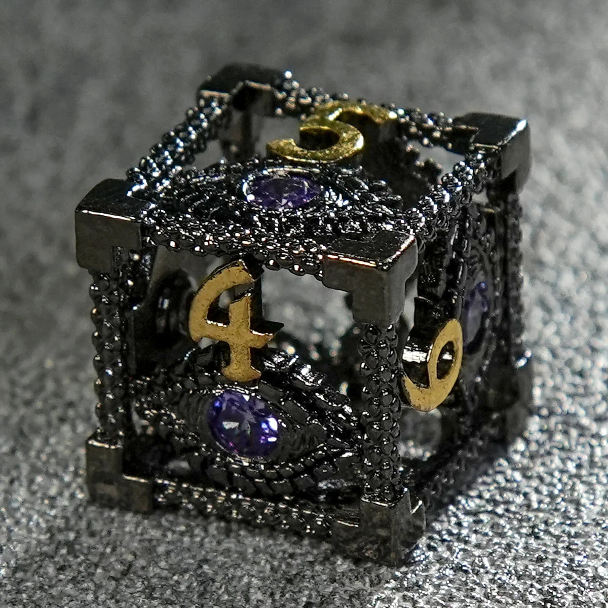 Dragon Metal DND Dice Set – Eye – DND Amethyst Dragon's Eye Hollow Metal Dice Set|Eyes of Cthulhu