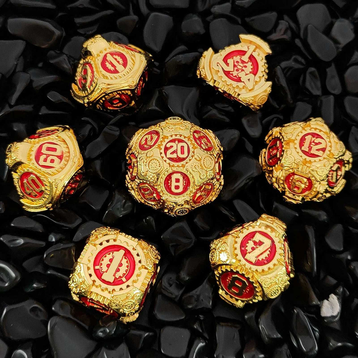 Dragon Metal DND Dice Set – Gear Imitation – Age of Steam - Precision Gear Metal Dungeons & Dragons Dice Set Imitation