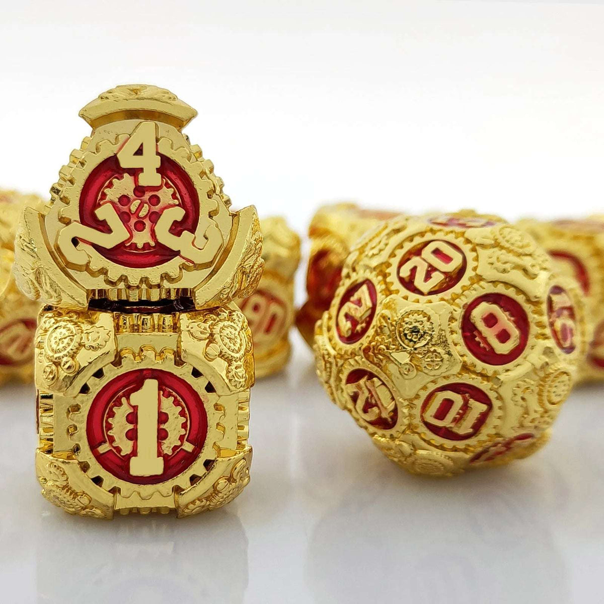 Dragon Metal DND Dice Set – Gear Imitation – Age of Steam - Precision Gear Metal Dungeons & Dragons Dice Set Imitation