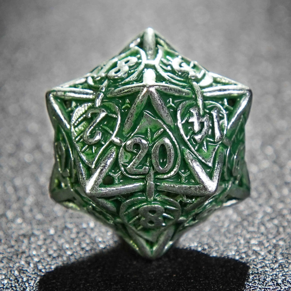 Dragon Metal DND Dice Set – Pride – Dragon Pride dice set + green