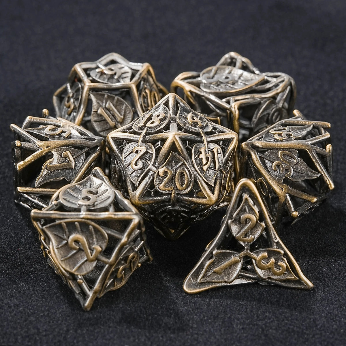 Dragon Metal DND Dice Set – Pride – Dragon Pride dice set + green