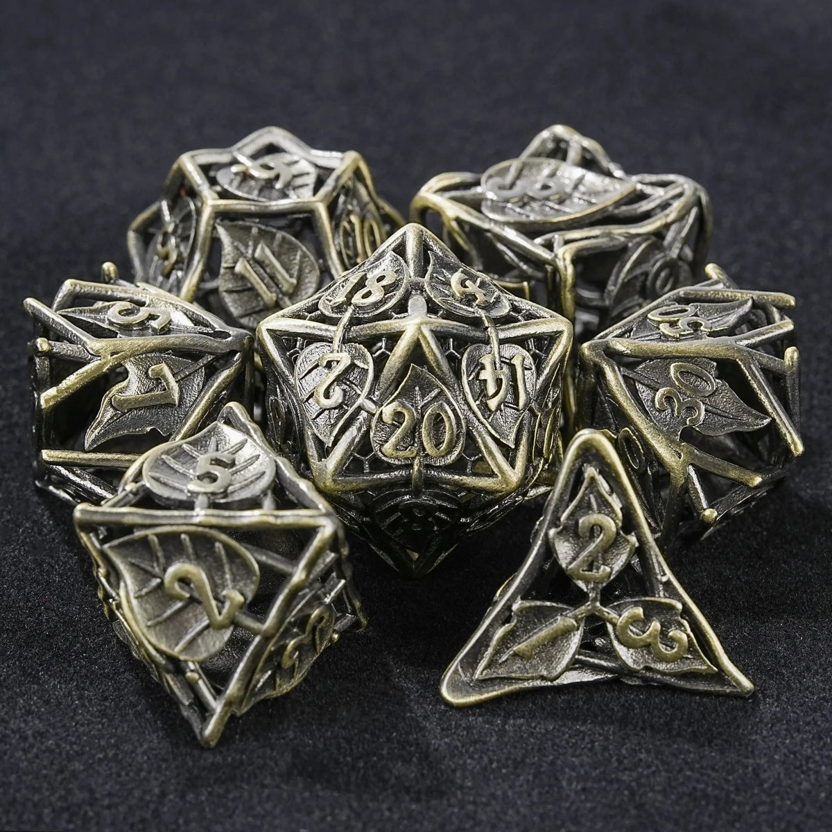 Dragon Metal DND Dice Set – Pride – Dragon Pride dice set + green
