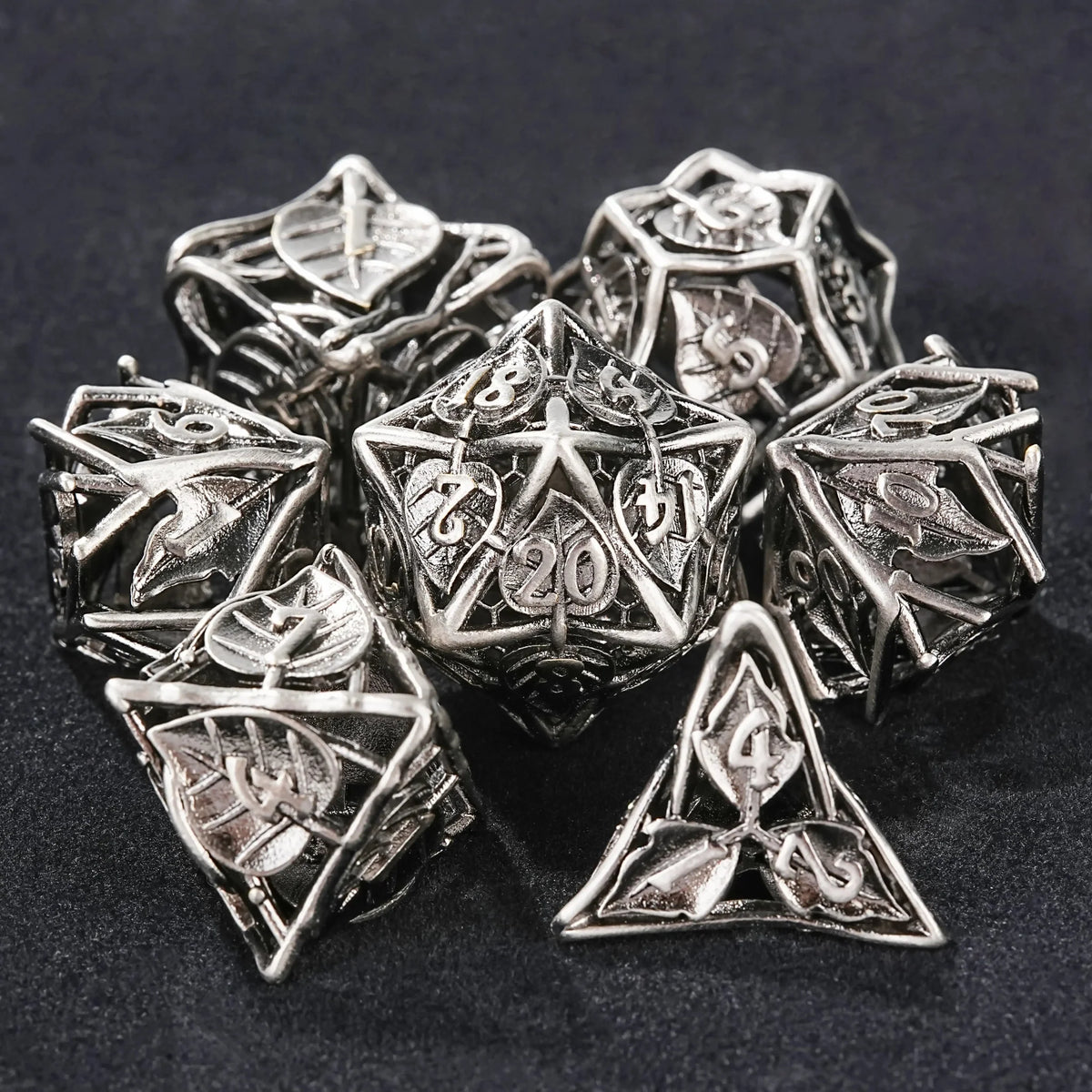Dragon Metal DND Dice Set – Pride – Dragon Pride dice set + green