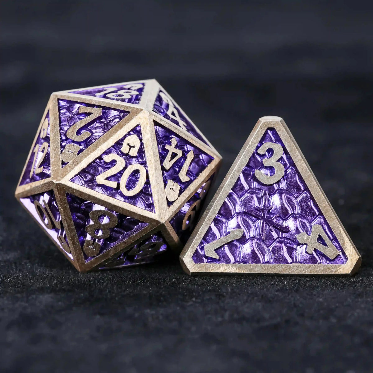 Dragon Metal DND Dice Set – Scale – DND Dice – Dragon Scale Series Metal Dice Set
