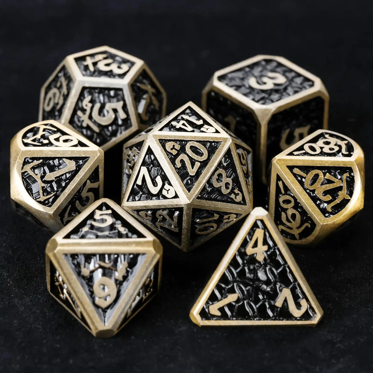 Dragon Metal DND Dice Set – Scale – DND Dice – Dragon Scale Series Metal Dice Set