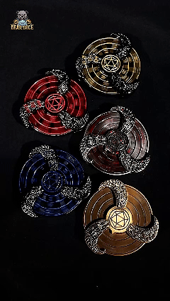 Dragon Metal Spinner Dice Set – Gyro Roulette – 5 different colors of Roulette Dice Spinner - Cool Metal Dragon Fidget