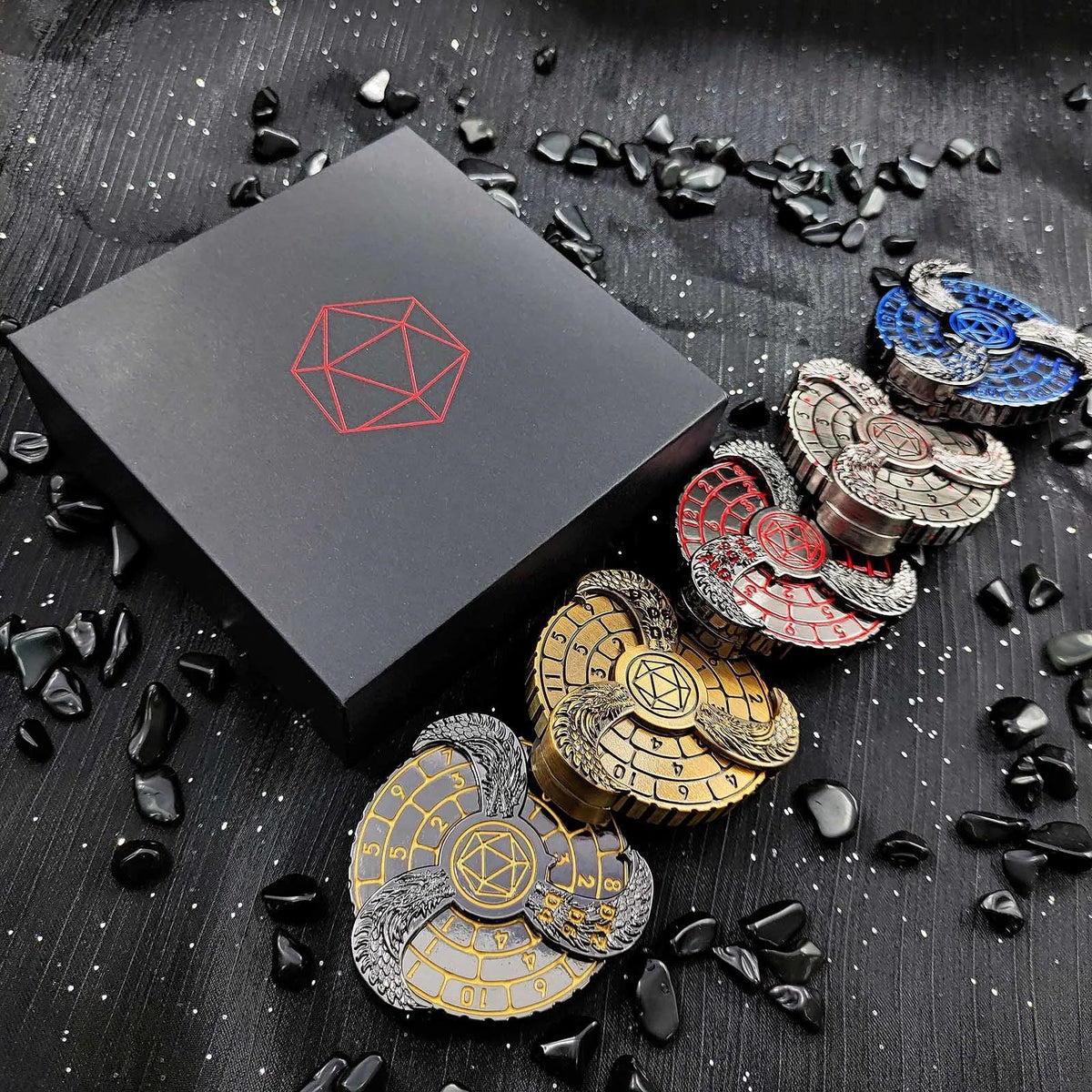 Dragon Metal Spinner Dice Set – Gyro Roulette – Unique DND Roulette Dice Spinner: 7 in 1 Metal Dragon Fidget Spinner