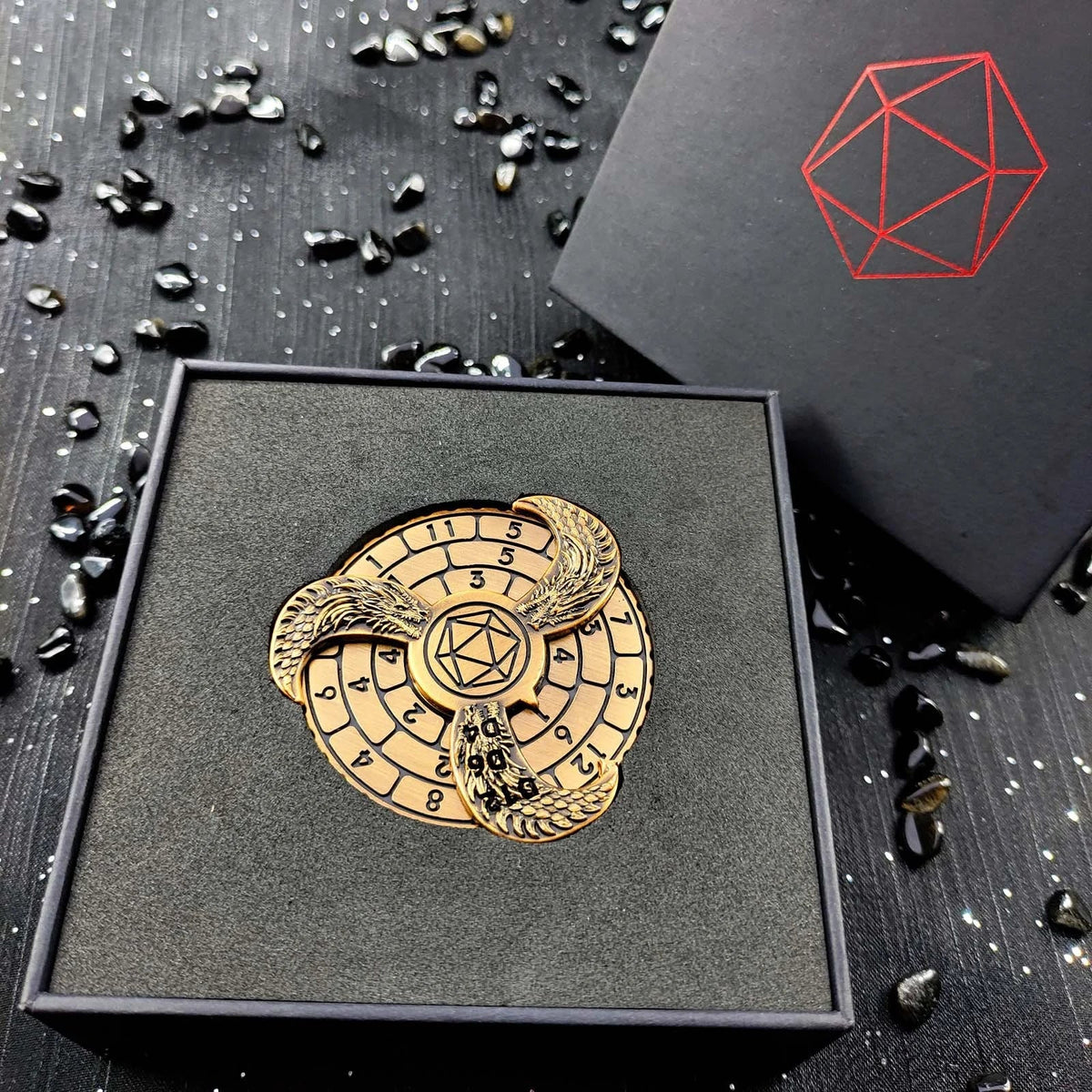 Dragon Metal Spinner Dice Set – Gyro Roulette – Unique DND Roulette Dice Spinner: 7 in 1 Metal Dragon Fidget Spinner
