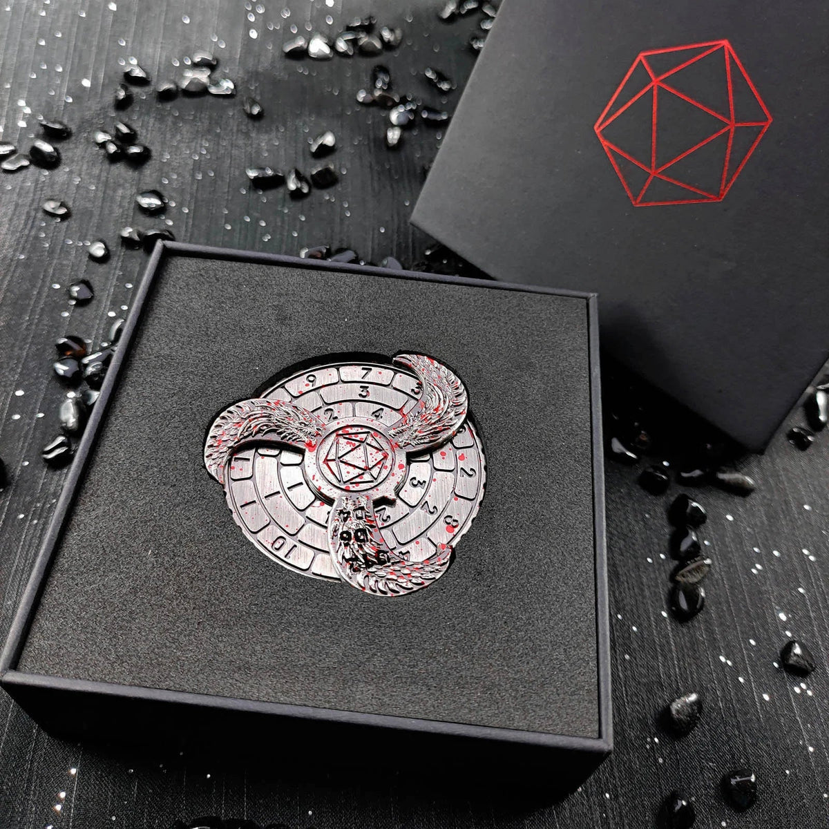 Dragon Metal Spinner Dice Set – Gyro Roulette – Unique DND Roulette Dice Spinner: 7 in 1 Metal Dragon Fidget Spinner
