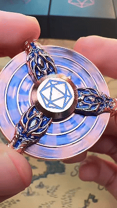 Dragon Metal Spinner Dice Set – Gyroscope Roulette – The copper-blue metal faucet fidget spinner dice spinner spins