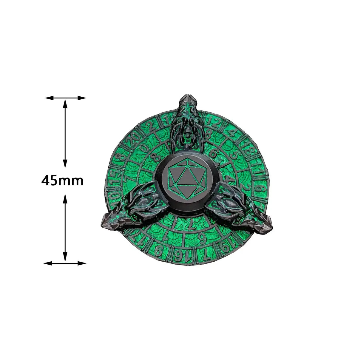Dragon Metal Spinner Dice Set – Gyroscope Roulette – Metal dragon head DND fidget spinner dice, 45mm diameter