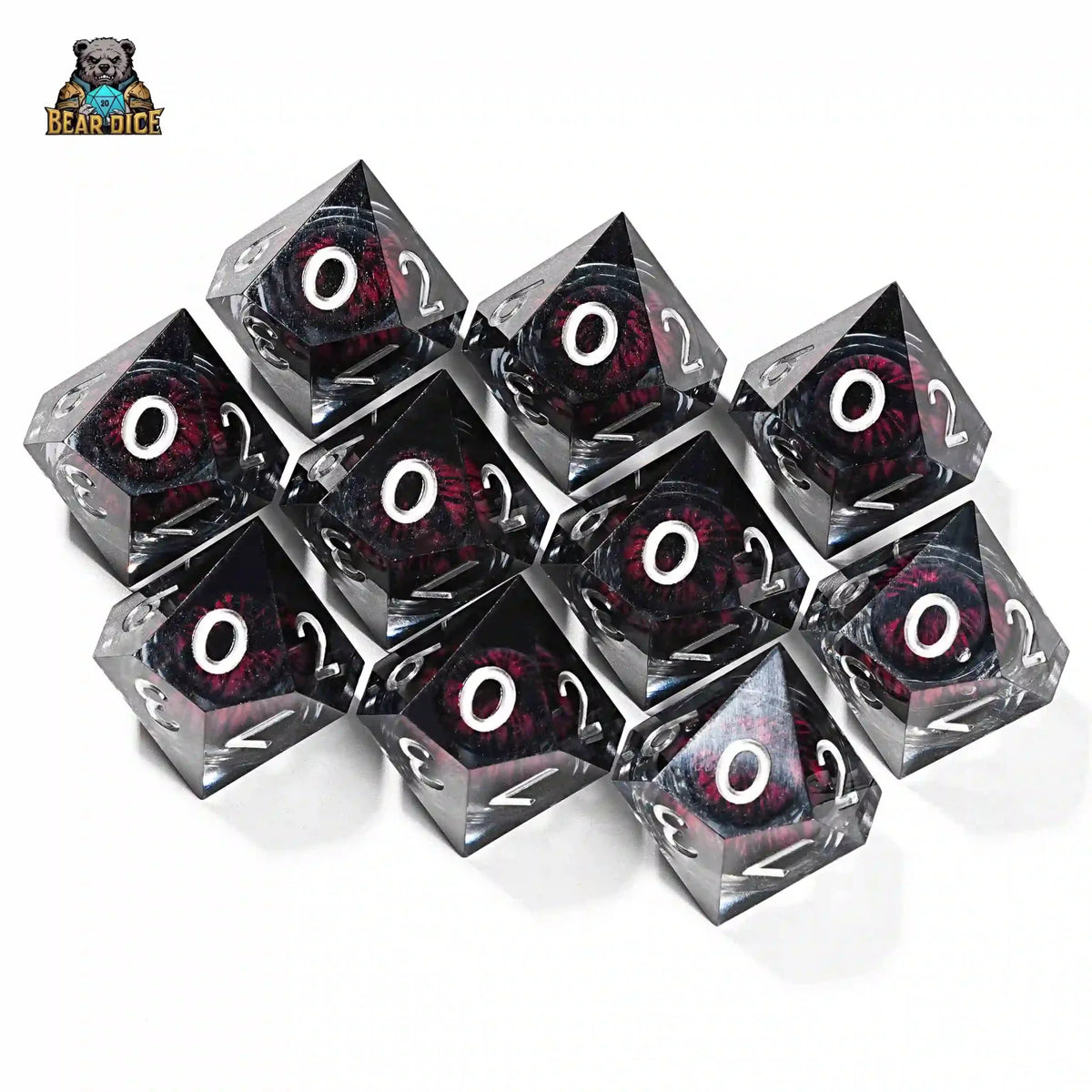 Dragon Resin D10 – Eye – Personalized Design – Personalized Design 1 – Red Eye Spirit Liquid Lock Black Crystal D10