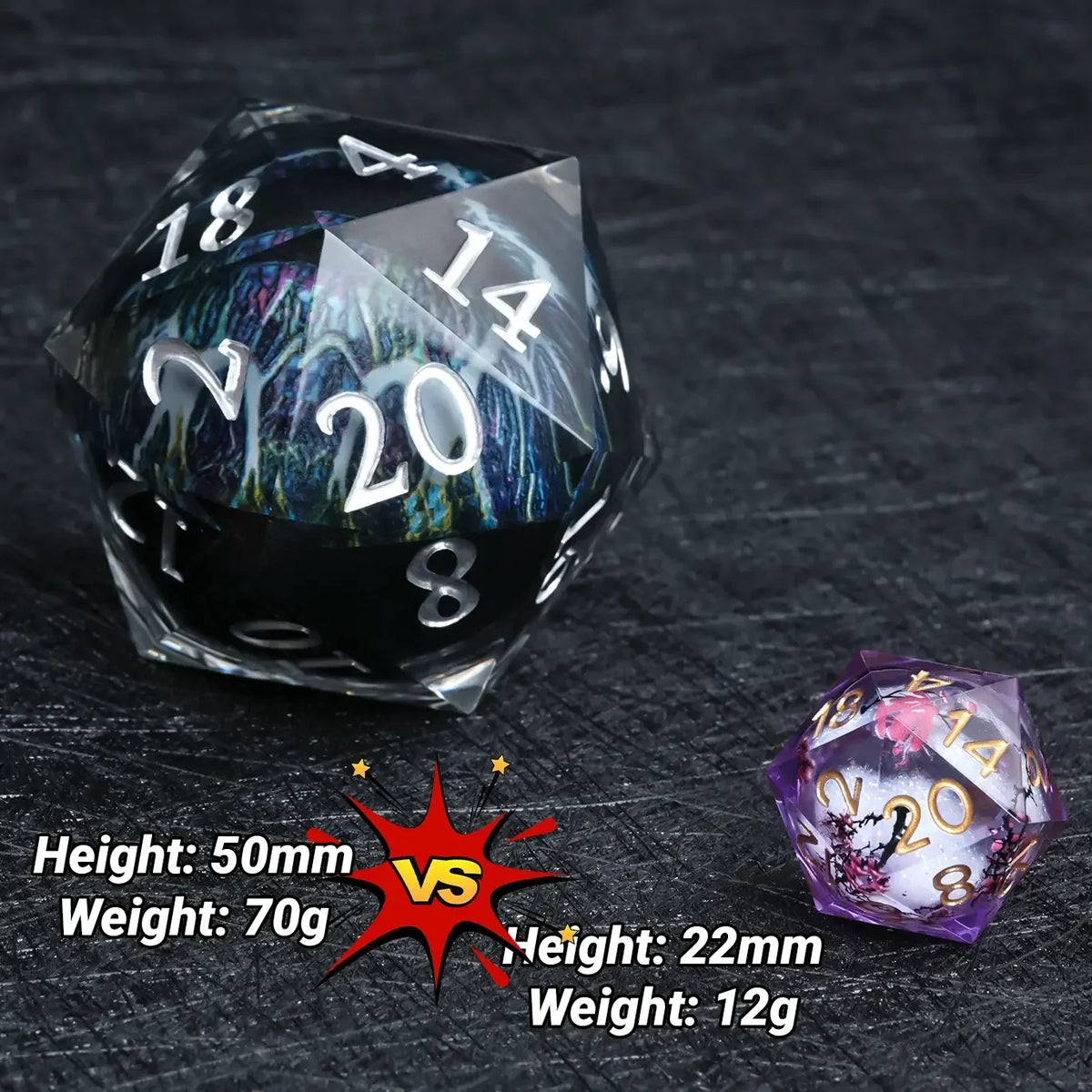Dragon Resin D20 Dice – 35mm Eye – alternate product view