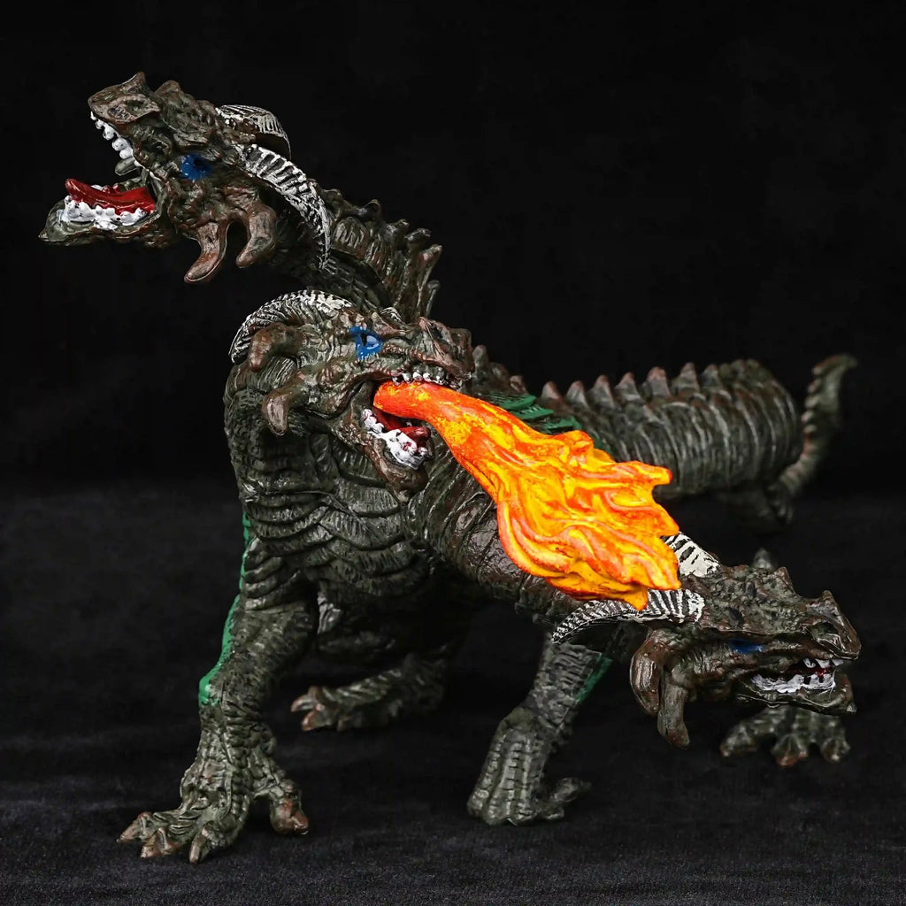 Dragon RPG Miniature – 3D-Printed Tabletop Model – 3D Printed Fantasy Three - Headed Fire - Breathing Dragon - Dungeon