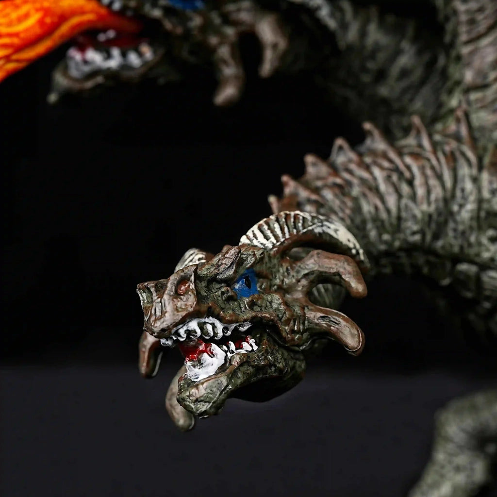 Dragon RPG Miniature – 3D-Printed Tabletop Model – 3D Printed Fantasy Three - Headed Fire - Breathing Dragon - Dungeon