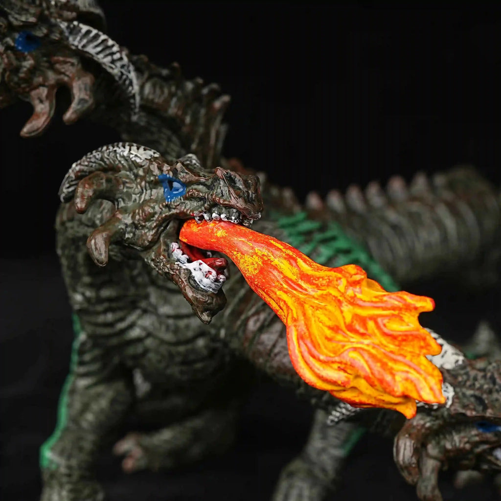 Dragon RPG Miniature – 3D-Printed Tabletop Model – 3D Printed Fantasy Three - Headed Fire - Breathing Dragon - Dungeon