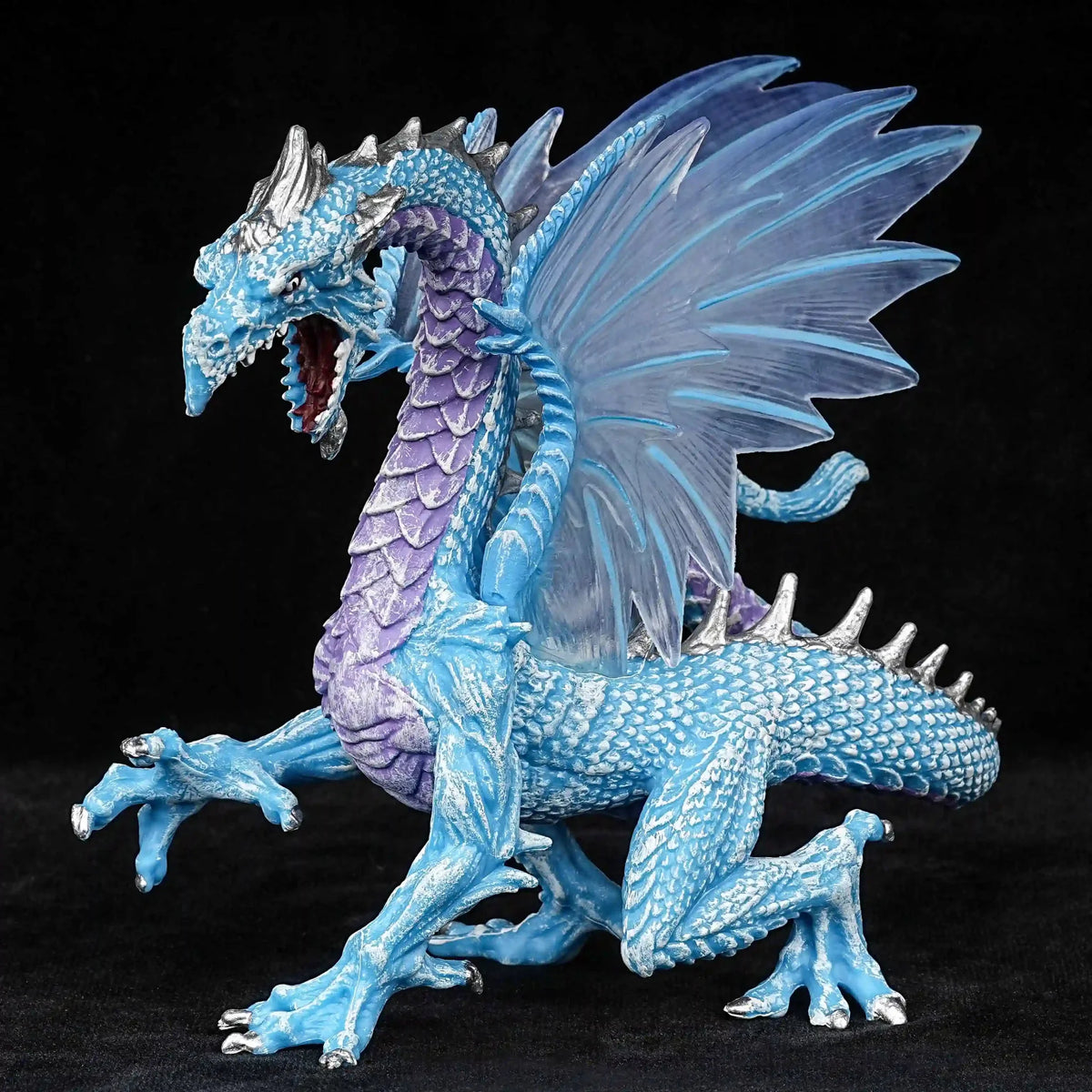 Dragon RPG Miniature – Tabletop Model – Frost Flying – DND Fantasy Ice Blue Dragon DND Desktop Miniature Model